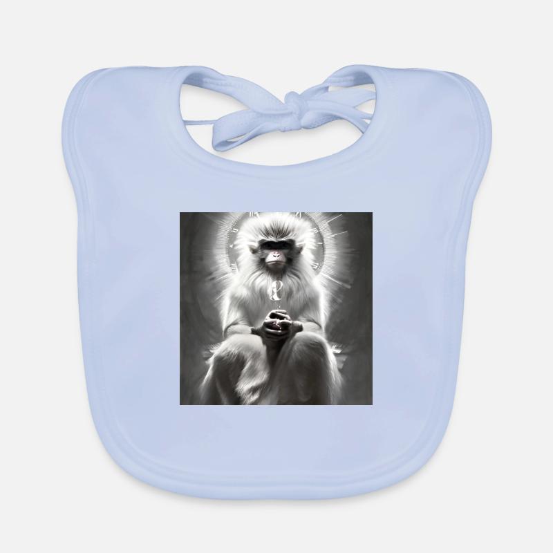 Serie: Wise Monkey - Baby Bio-Lätzchen - sky Blue