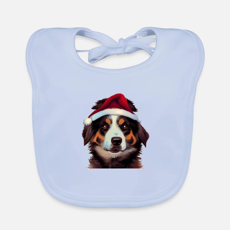 Aussie Christmas - Australian Shepherd Organic Baby Bibs