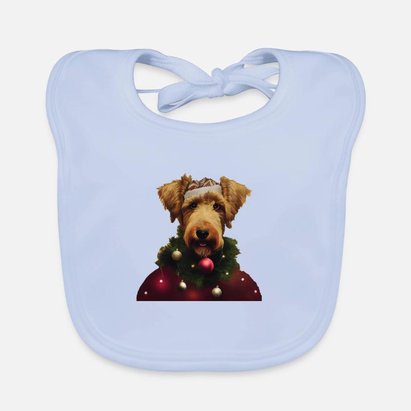 Airedale Terrier Noël Bavoir bio Bébé