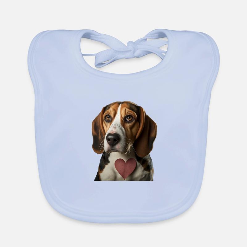 American Foxhound Valentine's Day Organic Baby Bibs