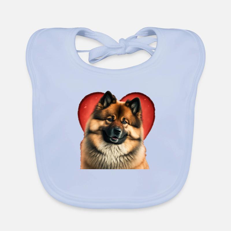 Saint-Valentin Eurasier - Bavoir bio Bébé - bleu ciel