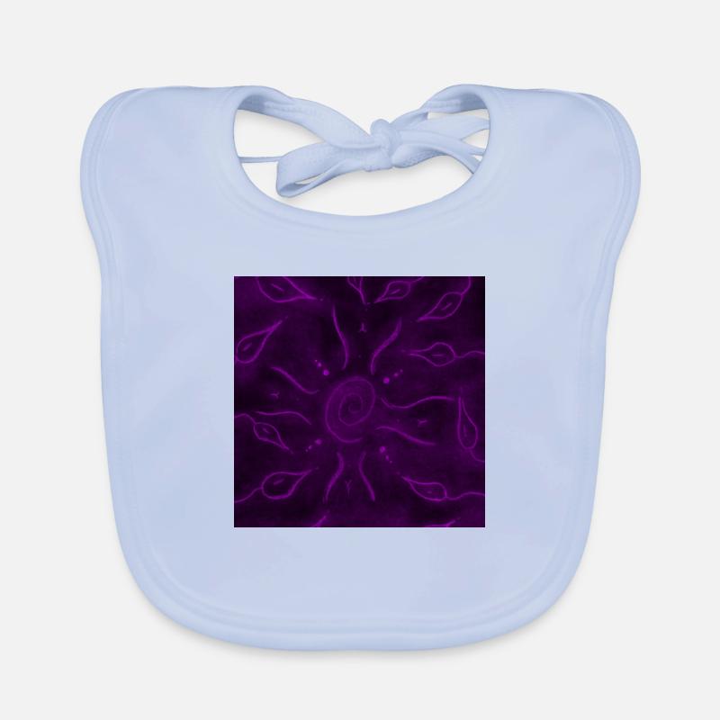 SOLEIL ET FLEURS VIOLETTES Bavoir bio Bébé
