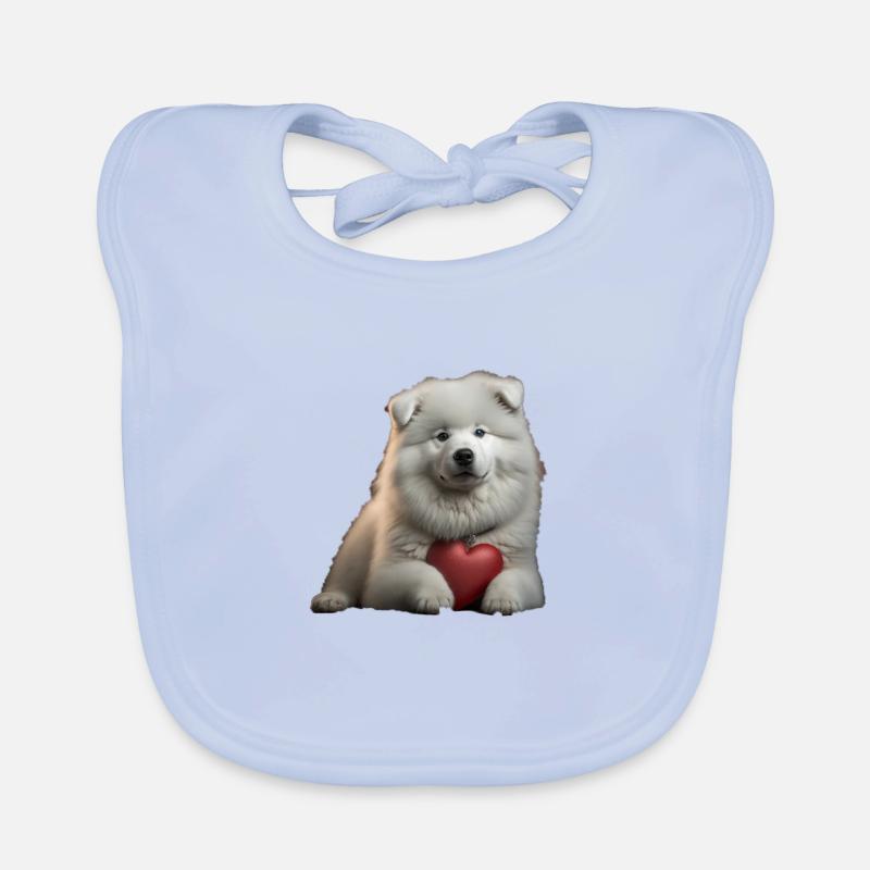 Samoyed Valentine's Day Organic Baby Bibs