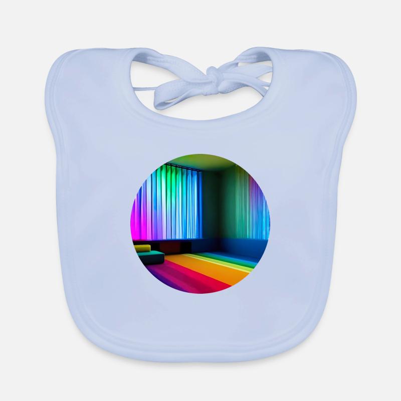 Art numérique de l’espace liminal - Bavoir bio Bébé - bleu ciel