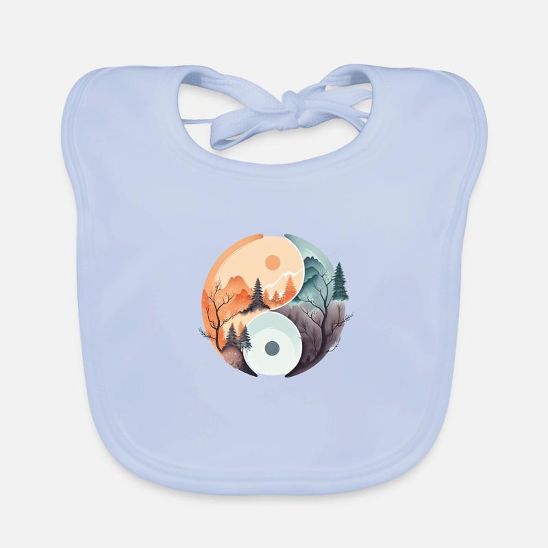 Ying Yang - Mountains / Beach Organic Baby Bibs