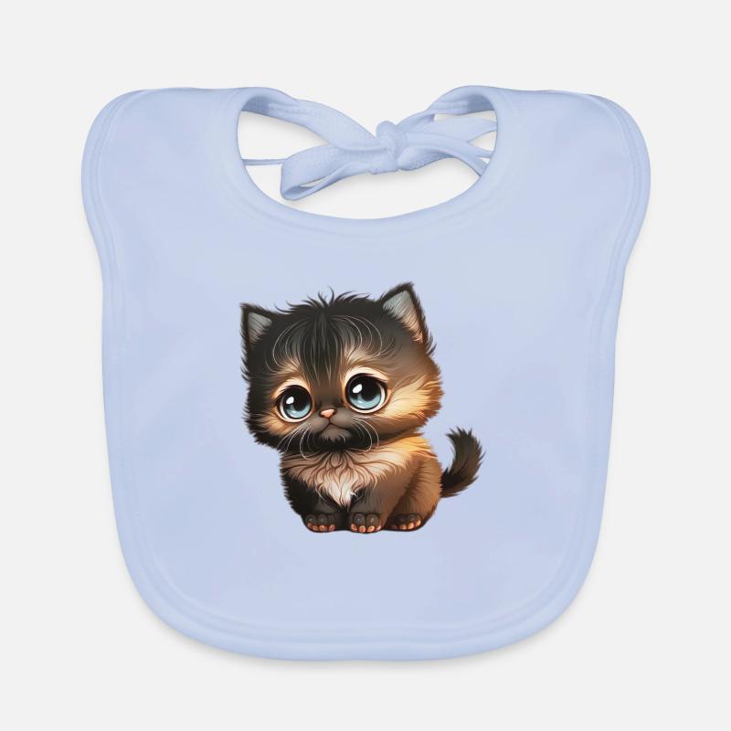 chaton chibi Bavoir bio Bébé