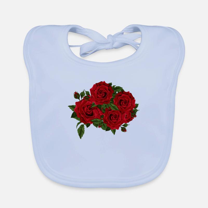 Rote Aquarellblumen Baby Bio-Lätzchen