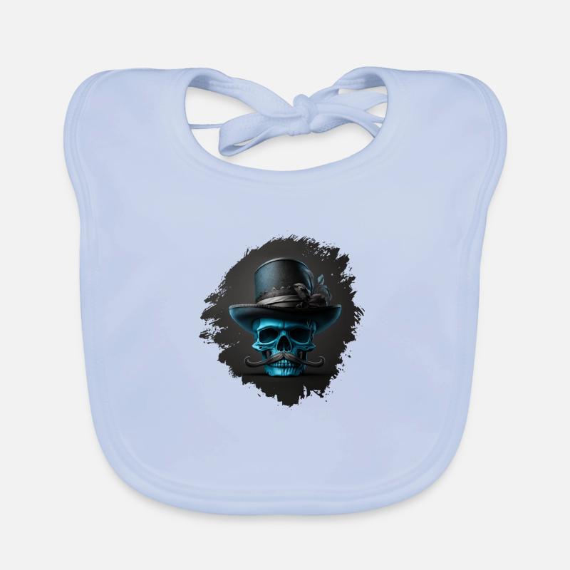 Dapper Blue Skull Organic Baby Bibs
