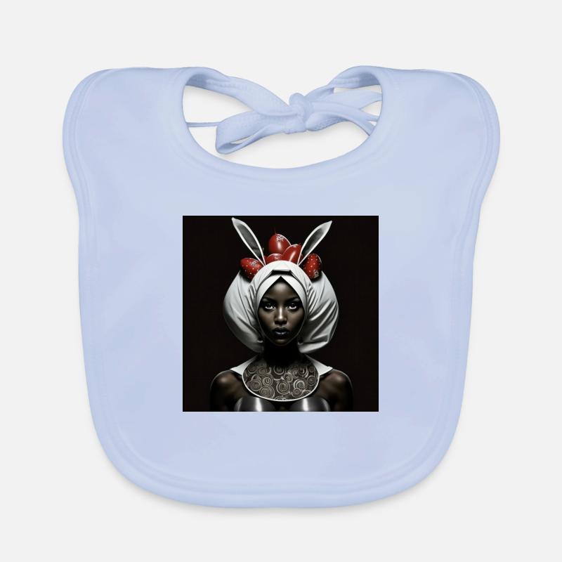 black women WHITE RABBIT HIDES EASTER EGGS Organic Baby Bibs