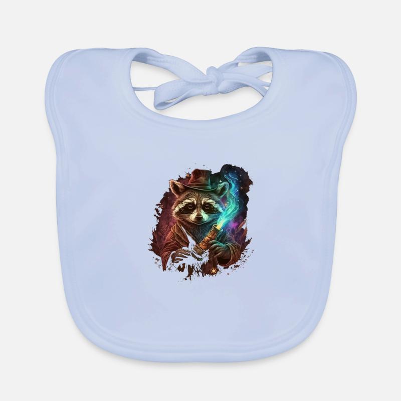 Fantasy Wizard Racoon Organic Baby Bibs