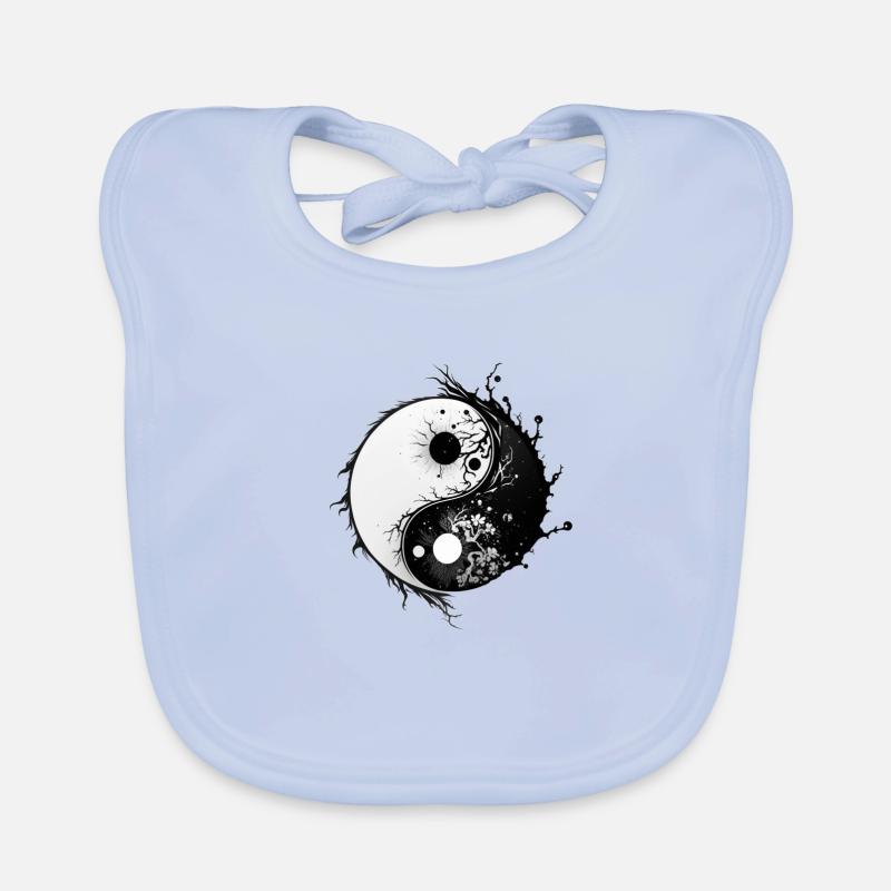 YinYang Sauvage - Bavoir bio Bébé - bleu ciel