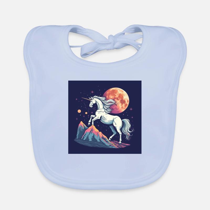 Retro Einhorn Baby Bio-Lätzchen