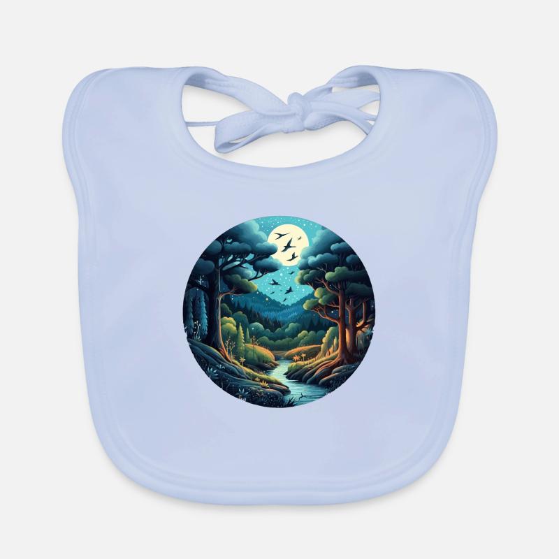 Forest at night Organic Baby Bibs