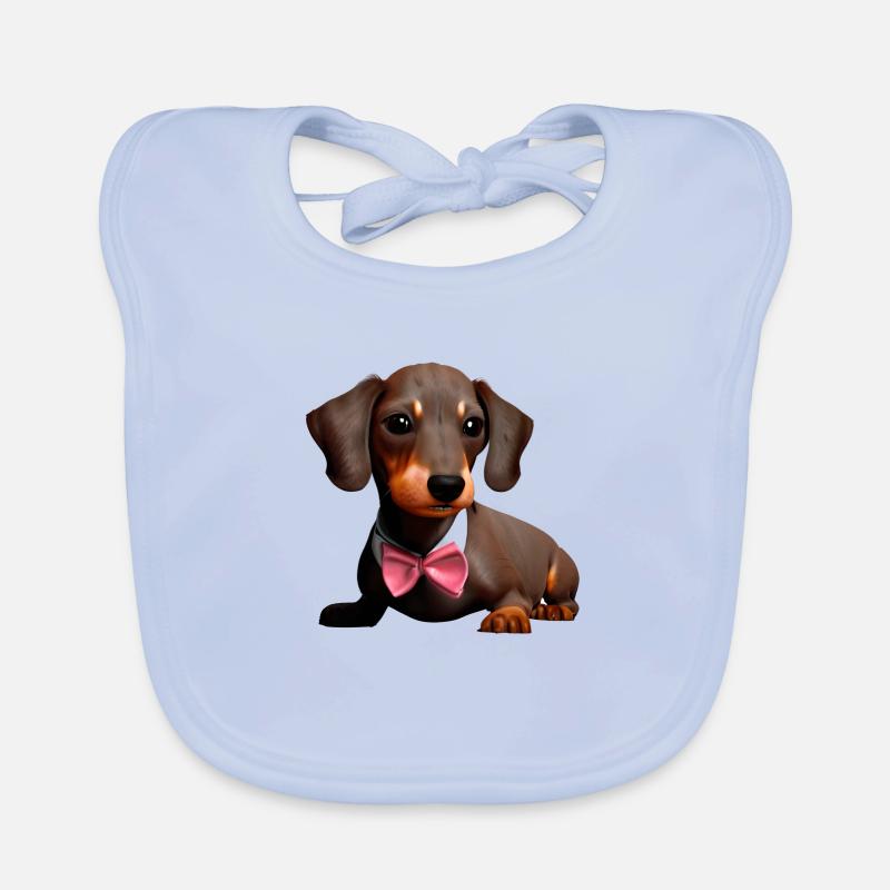 Dachshund Hunde mit Fliege Hund Dackelwelpe Baby Bio-Lätzchen