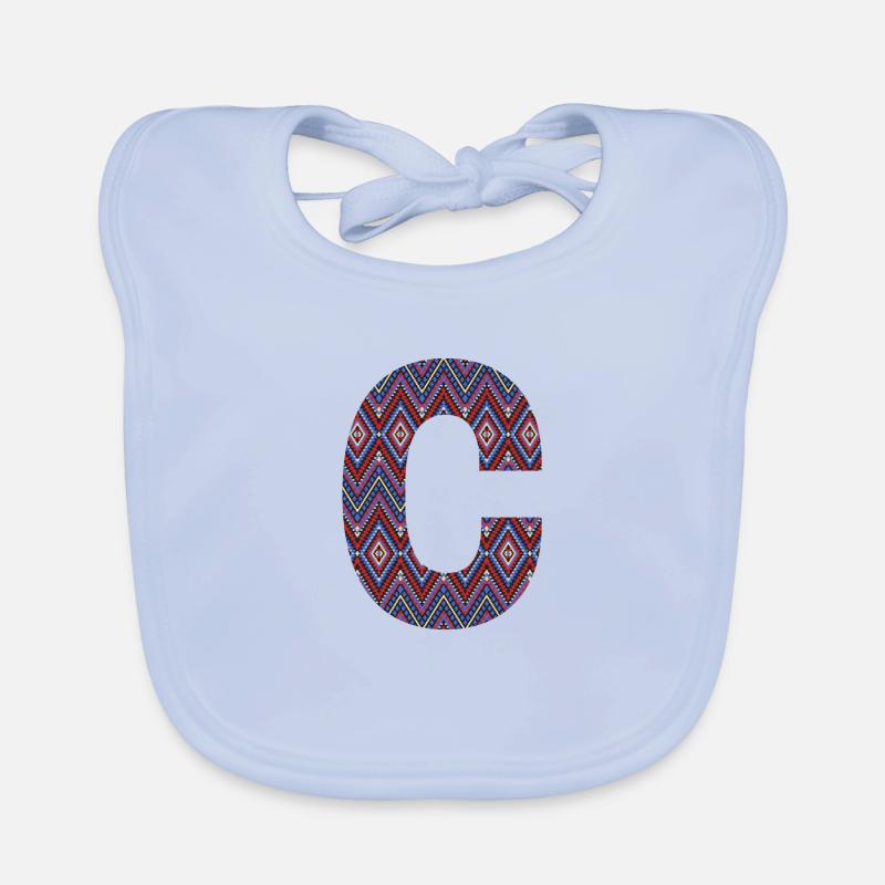 Monogramm Buchstabe C - geometrisches Muster Baby Bio-Lätzchen