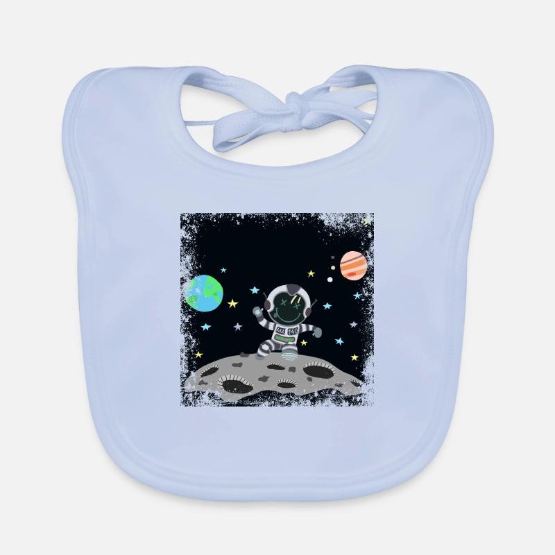 astronaute gris grunge Bavoir bio Bébé