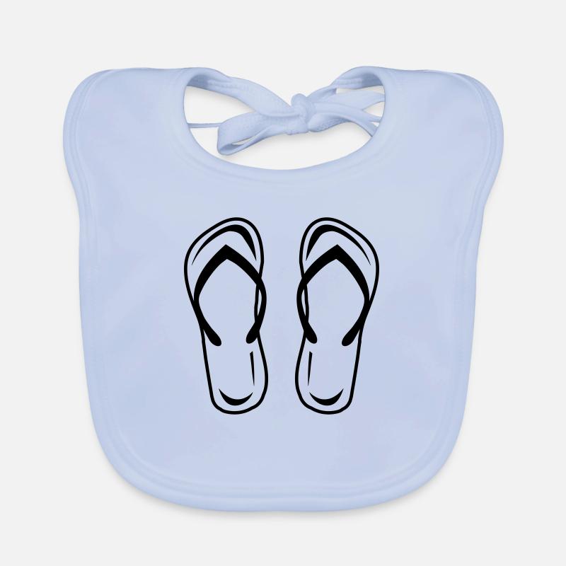 Tongs - Bavoir bio Bébé - bleu ciel
