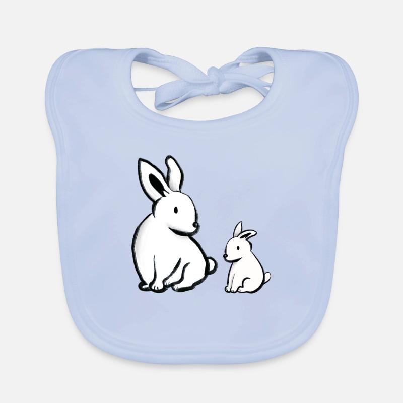 Hasen - Baby Bio-Lätzchen - sky Blue