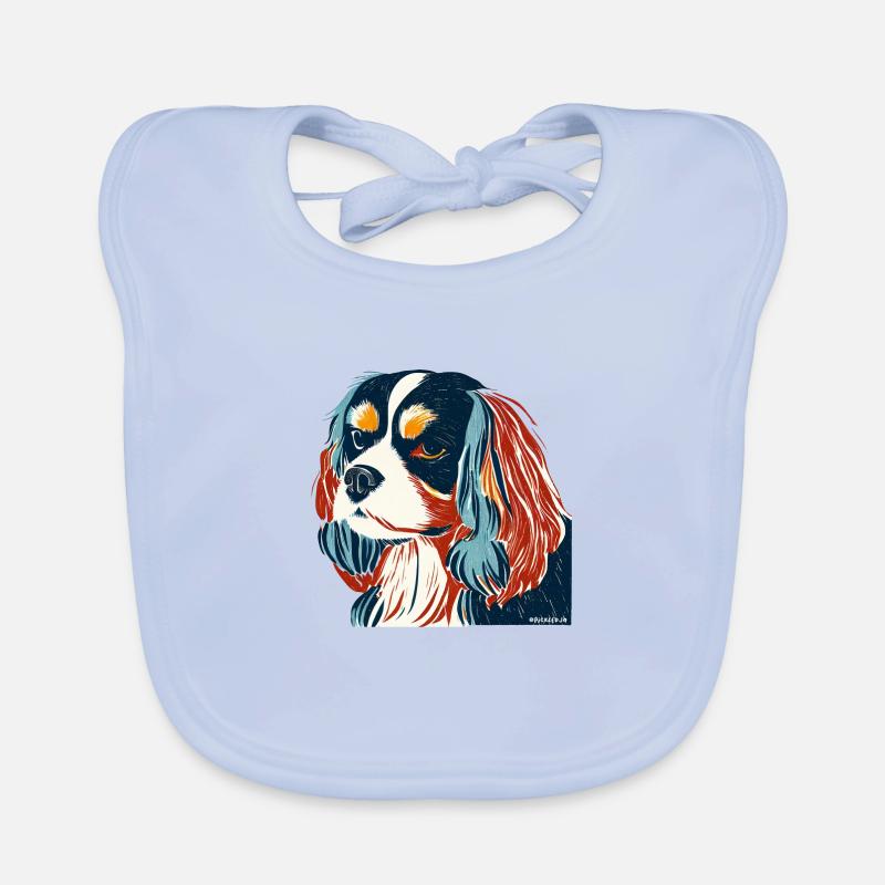 Cavalier King Charles Spaniel Kunst Baby Bio-Lätzchen