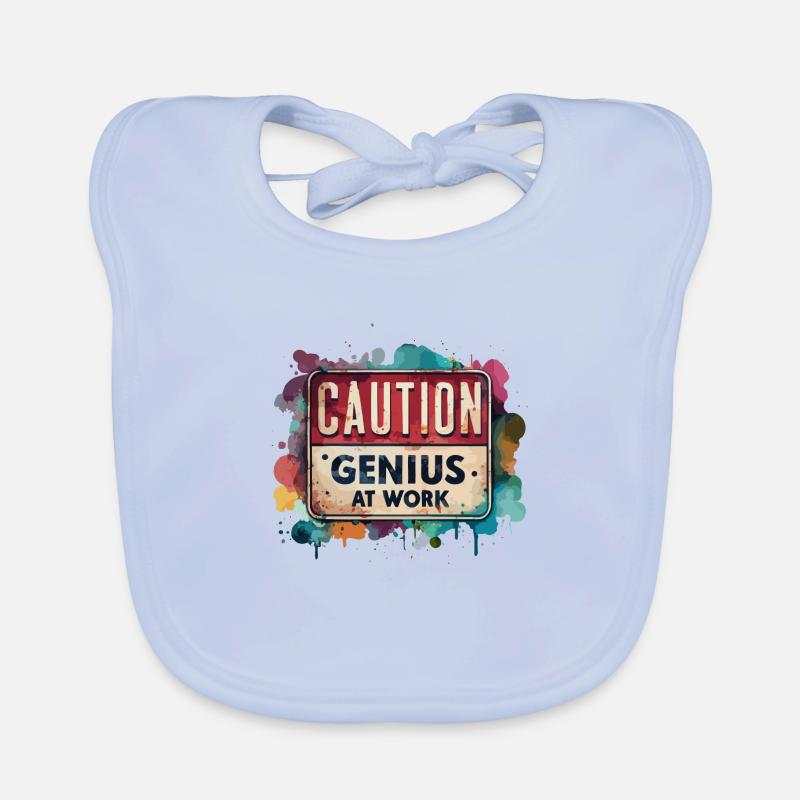 CAUTION Genius at work Organic Baby Bibs
