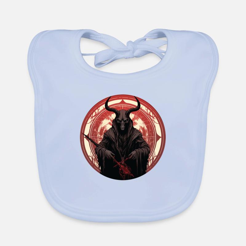 Demon Hunter Devil Round Design Organic Baby Bibs