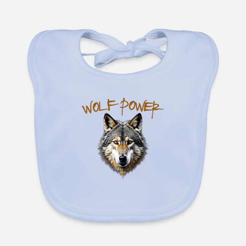 Wolf Power, die Kraft des Wolfes Baby Bio-Lätzchen