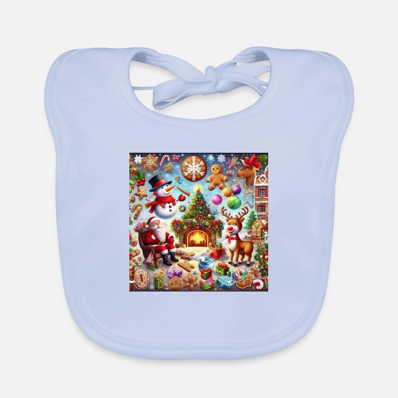 Weihnachtsmärchen-Collage Baby Bio-Lätzchen