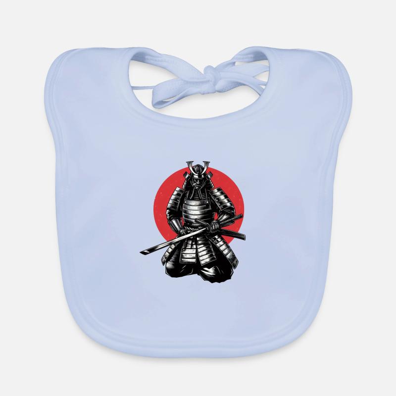 Samurai - Baby Bio-Lätzchen - sky Blue