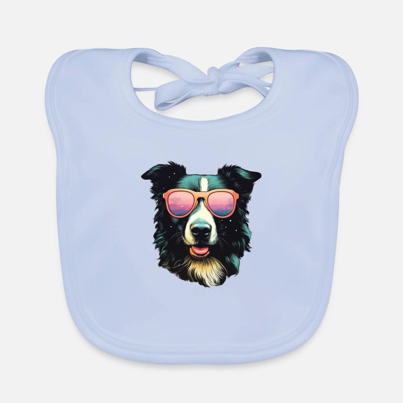 Border Collie Cool - Border Collie Hund Baby Bio-Lätzchen