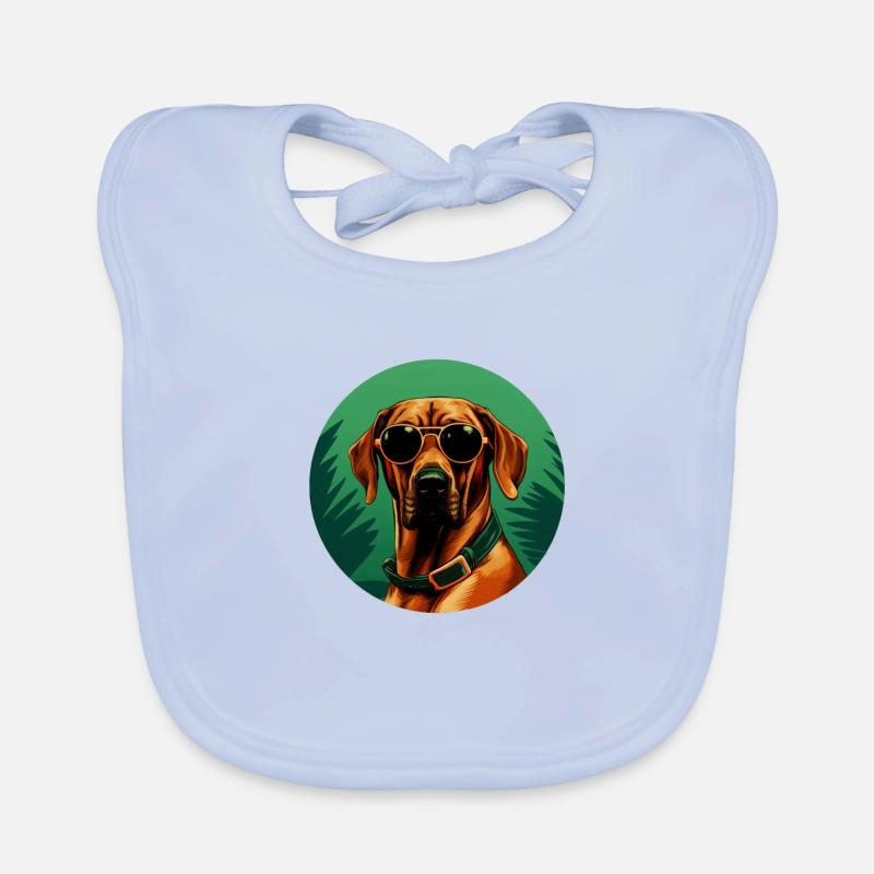 Rhodesian Ridgeback Cool - Rhodesian Ridgeback - Bavoir bio Bébé - bleu ciel