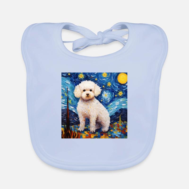 Bichon frisé Nuit étoilée Bavoir bio Bébé