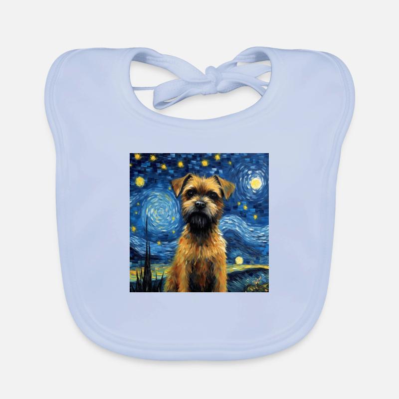 Border Terrier Starry Night Organic Baby Bibs