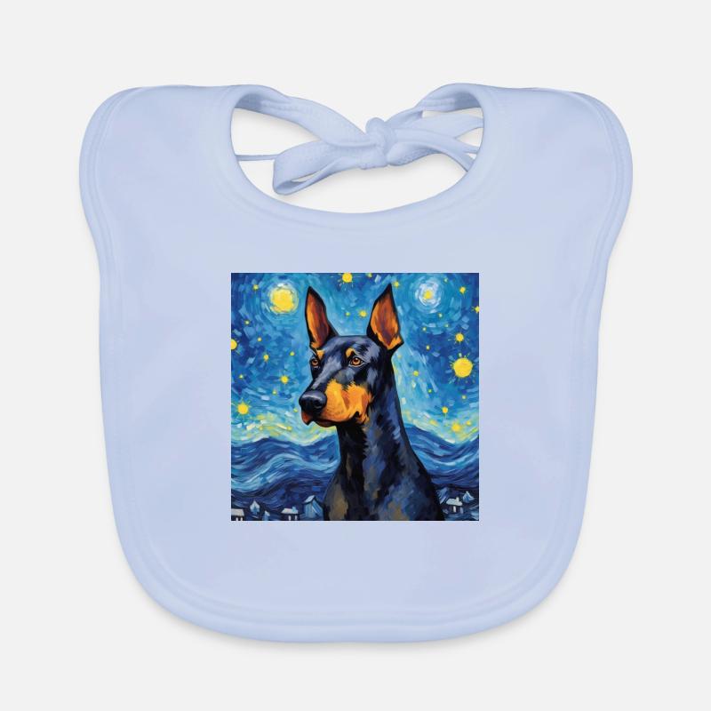 Doberman Starry Night Organic Baby Bibs