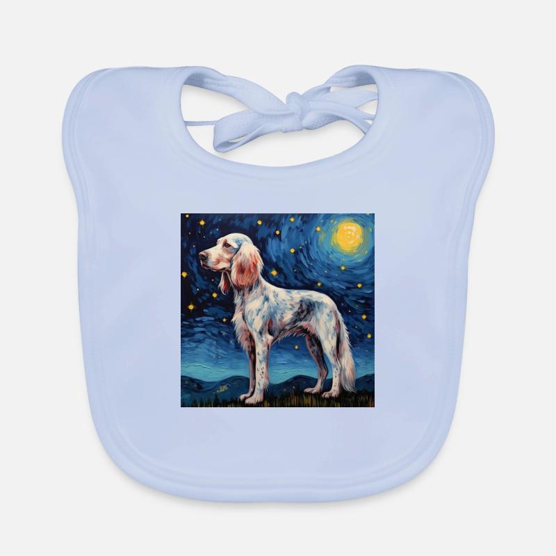 English Setter Starry Night Organic Baby Bibs