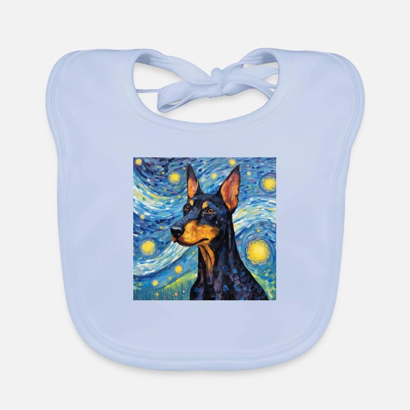 Dobermann Sternennacht Baby Bio-Lätzchen