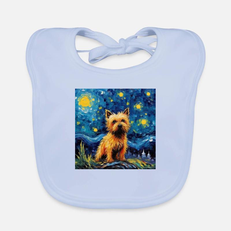 Norwich Terrier Starry Night Organic Baby Bibs
