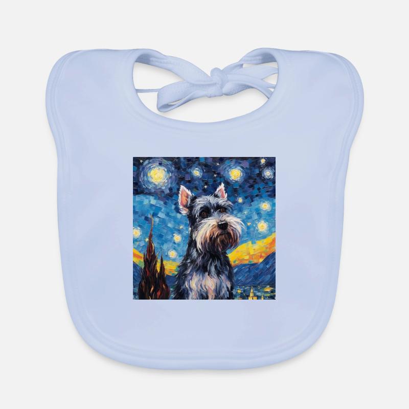 Schnauzer nain Nuit étoilée Bavoir bio Bébé