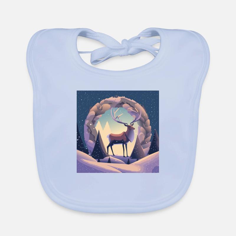 Deer wreath Organic Baby Bibs
