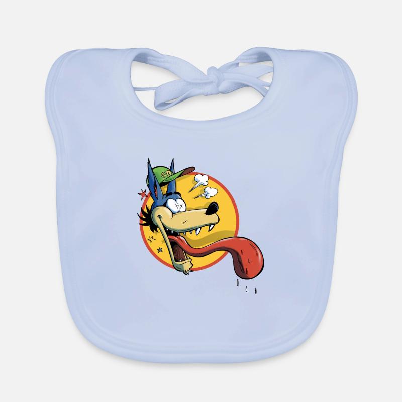 Expressive Wolf Organic Baby Bibs