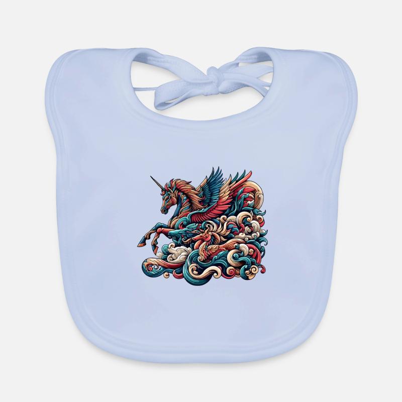 Illustration de licorne vibrante avec des détails complexes Bavoir bio Bébé