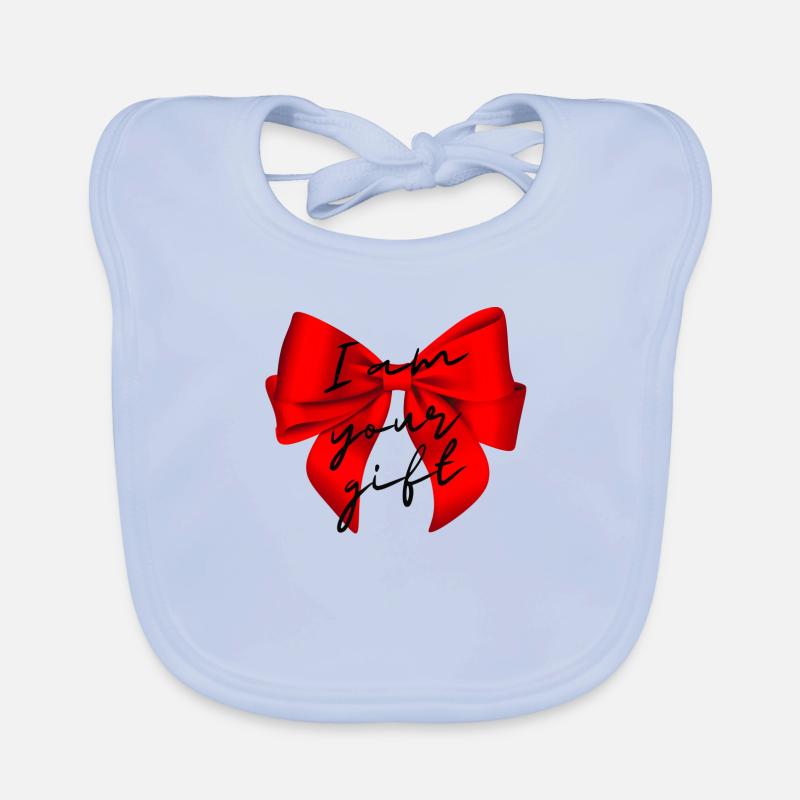 Cadeau de noeud - Bavoir bio Bébé - bleu ciel
