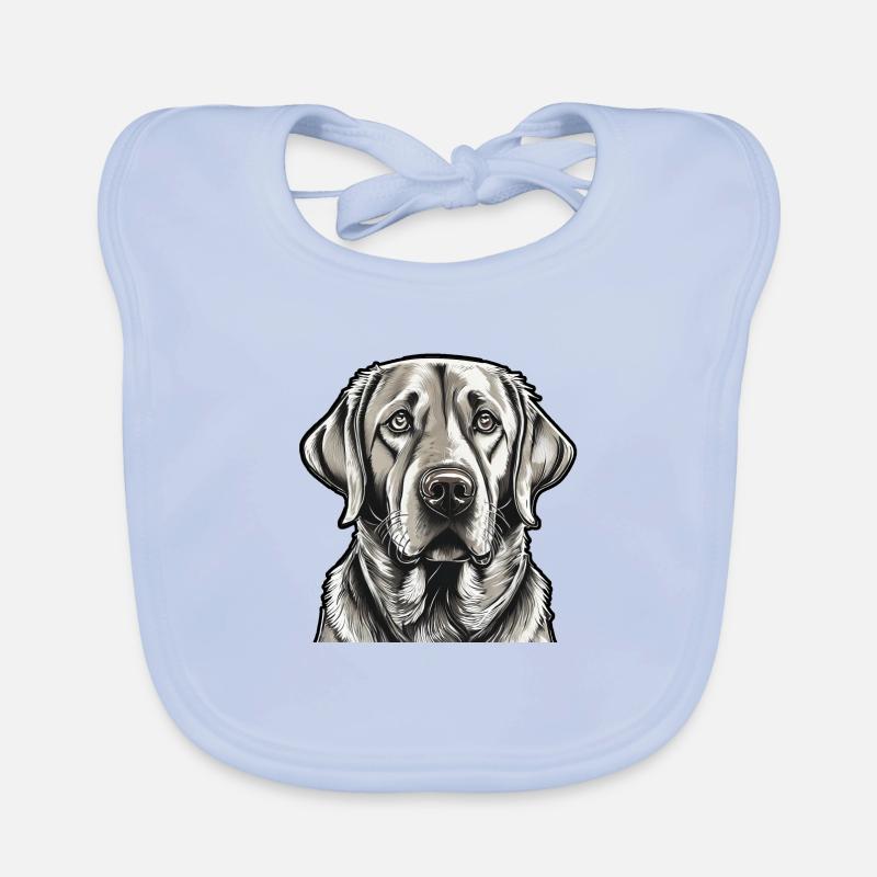 Chien Labrador - Bavoir bio Bébé - bleu ciel