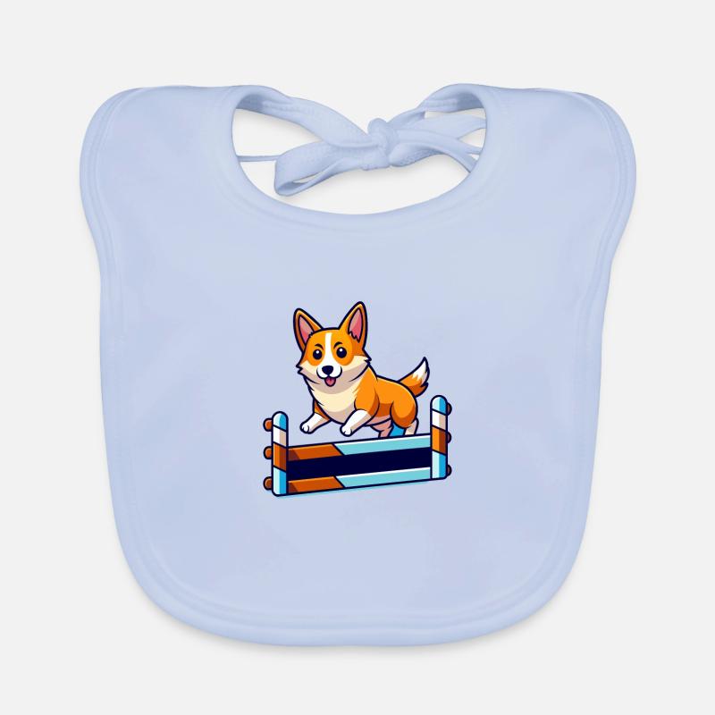 Art du parcours d’agilité Corgi déterminé Bavoir bio Bébé