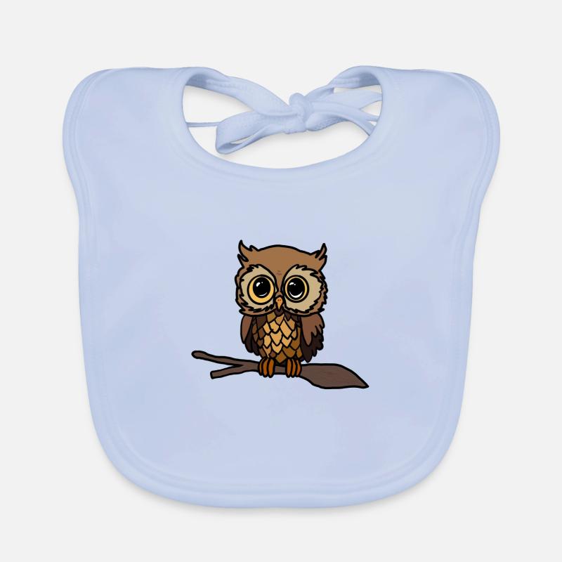 Eule - Baby Bio-Lätzchen - sky Blue
