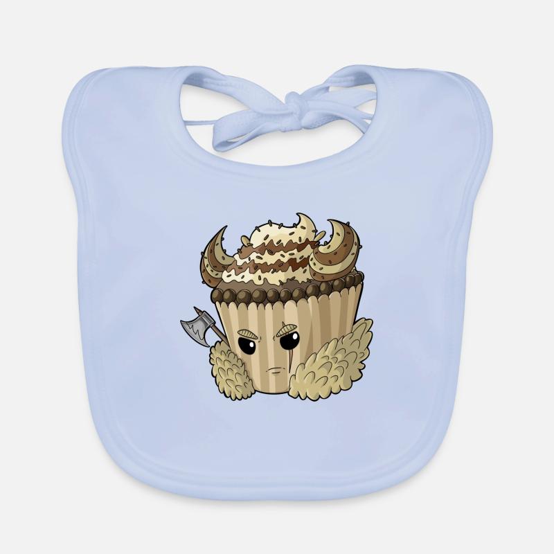 Viking Cupcake - Baby Bio-Lätzchen - sky Blue