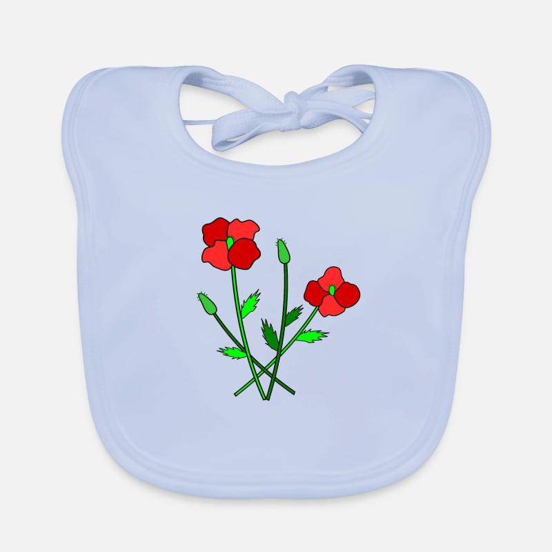 Coquelicots en fleurs Bavoir bio Bébé