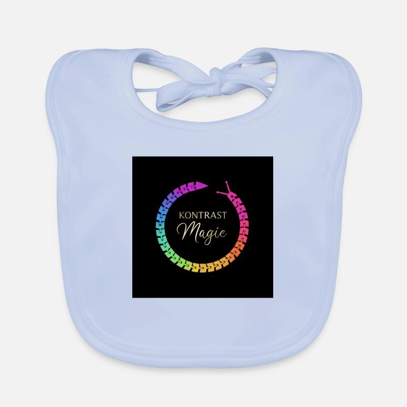 Kontrastlogo 2 - Baby Bio-Lätzchen - sky Blue