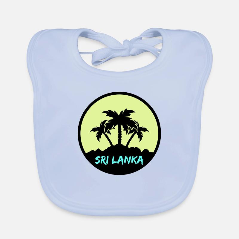Sri Lanka - Bavoir bio Bébé - bleu ciel