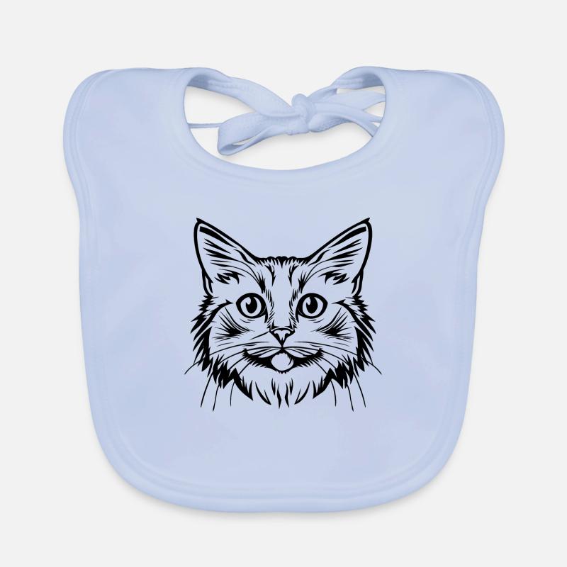 Chat, Motif De Chat, Visage De Chat Bavoir bio Bébé