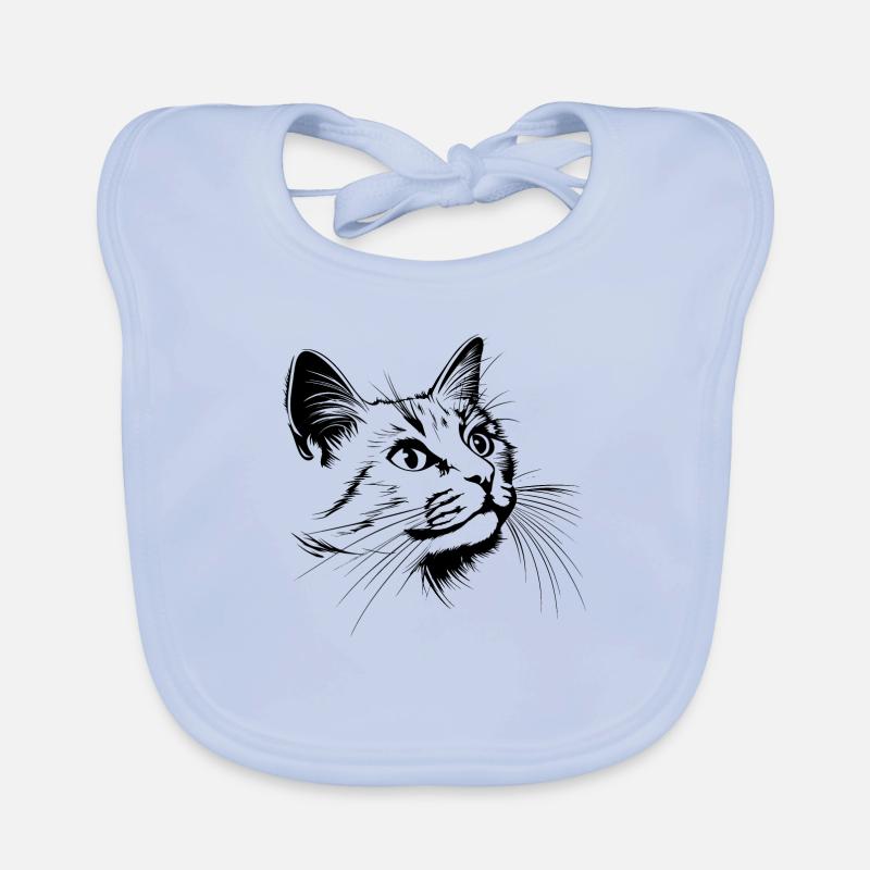 Chat, Motif De Chat, Visage De Chat Bavoir bio Bébé